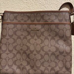 Coach F58297 Signature File Crossbody Purse Khaki